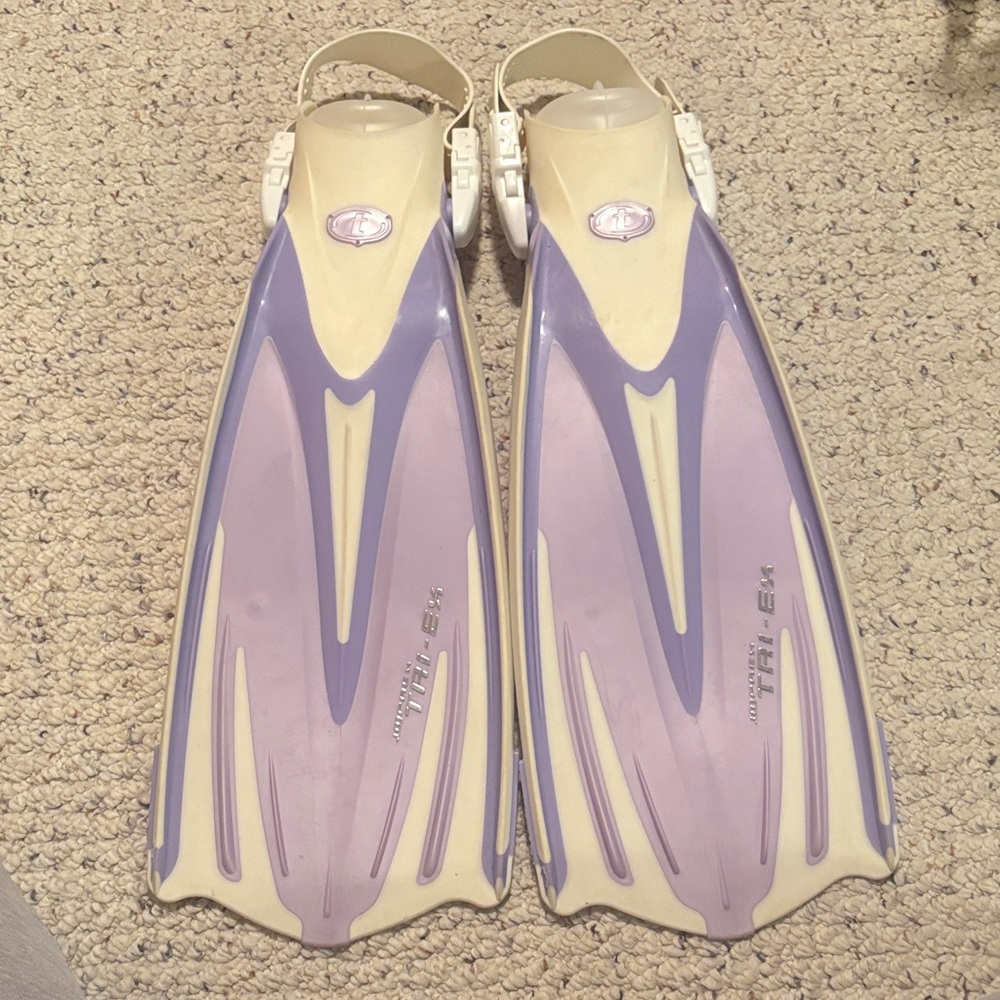 TUSA Imprex Tri-Ex Lavender and Cream Diving Fins